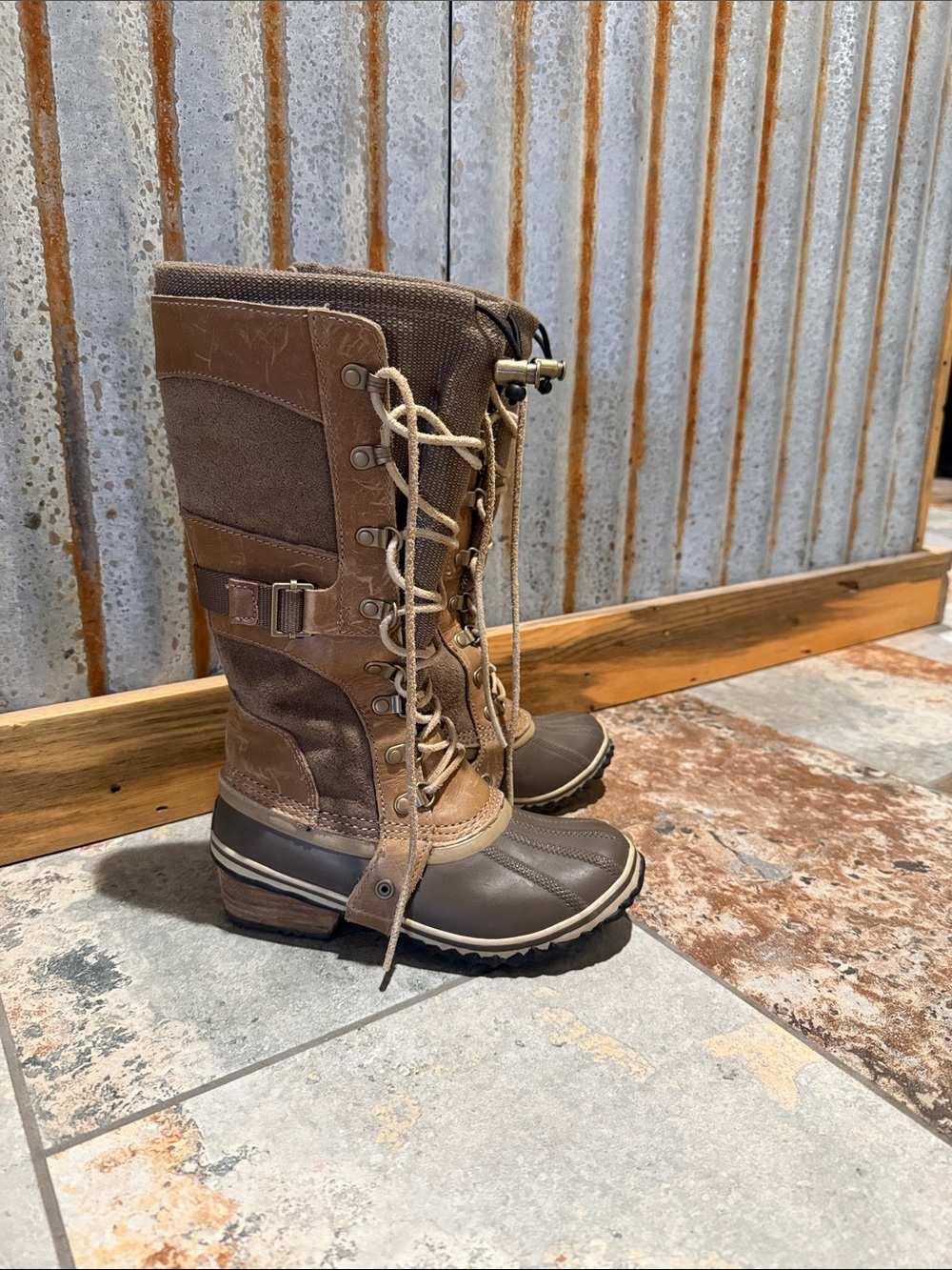 Sorel Brown Lace-Up Tall Women's Winter Boots